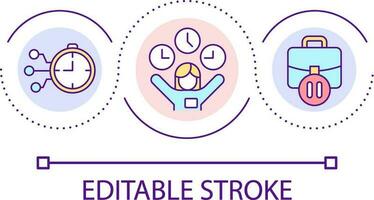 Build working schedule loop concept icon. Choose shifts in workplace. Time management abstract idea thin line illustration. Isolated outline drawing. Editable stroke vector