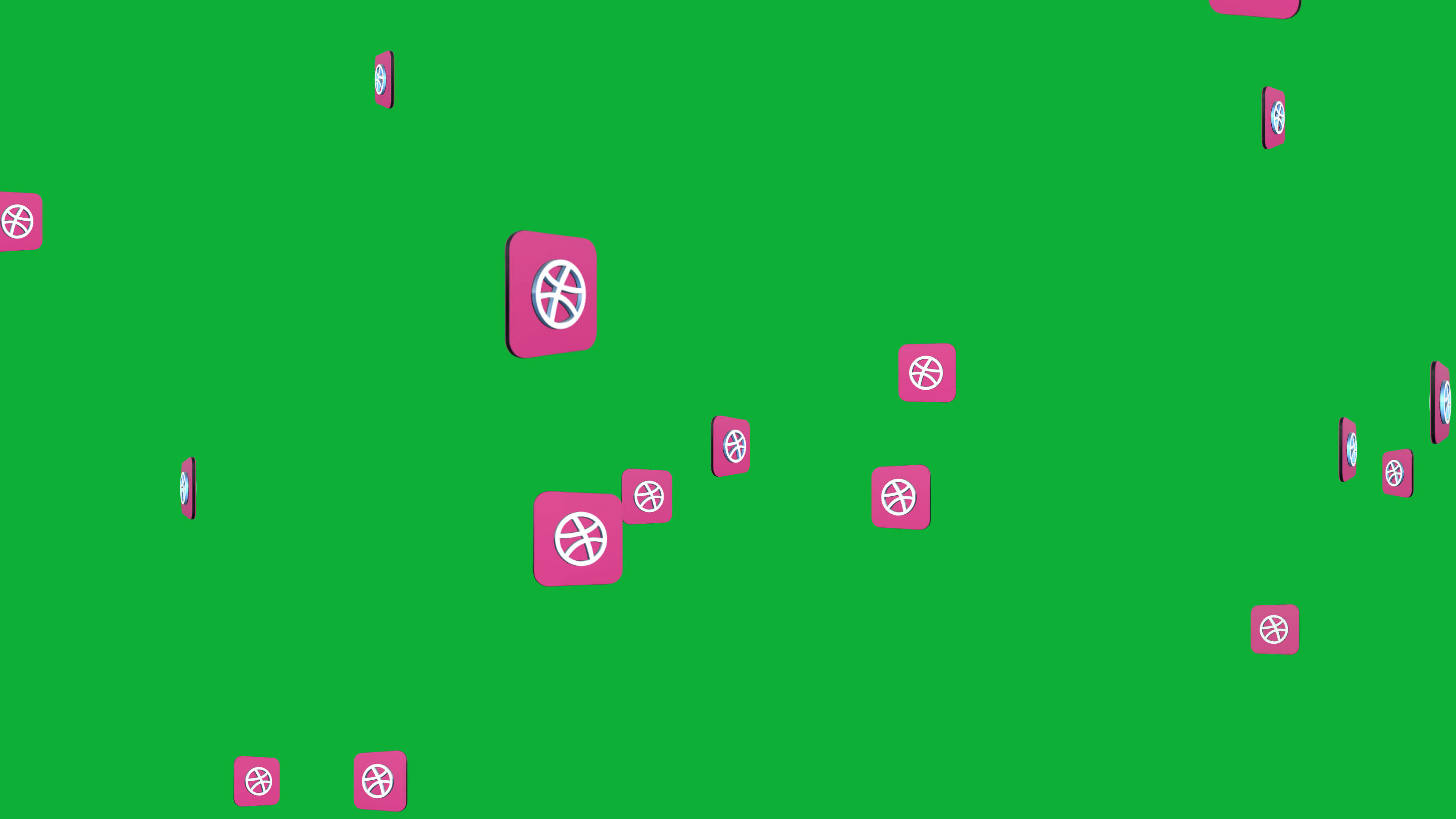 Dribbble Loop Animation on Green Screen, Drive Traffic to Your site