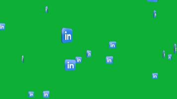 Linkedin Schleife Animation auf Grün Bildschirm, machen Ihre Marke unvergesslich mit Sozial Medien Logo Animation im Digital Werbung video
