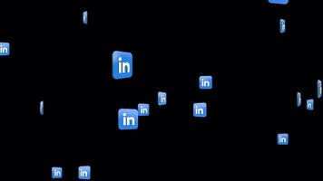Linkedin Schleife Animation mit transparent Hintergrund, generieren summen mit Sozial Medien Logo Animation zum Wirksam Digital Werbung video