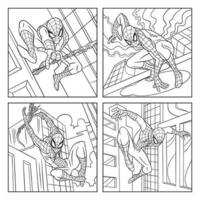 Spider Superhero Children Coloring Book vector