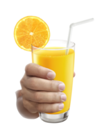 ung man innehav orange juice transparent bakgrund png