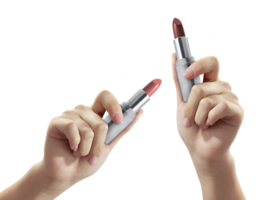 Woman holding lipstick, transparent background png