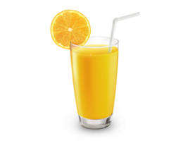 Fresh orange juice with fruits, transparent background png