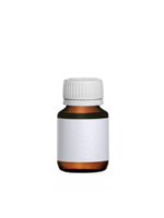 Brown medicine bottle with label, transparent background png