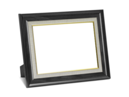 wooden desktop picture frame. transparent background png