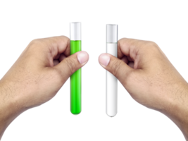 chemical test tube in hand transparent background png