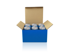 Box with cans, transparent background png