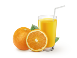 fresco laranja suco com frutas. transparente fundo png
