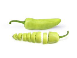 sliced green hot chili peppers transparent background png