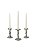 Candle on candlestick, transparent background png