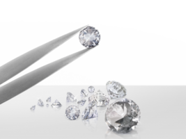 Diamond in tweezers, transparent background png