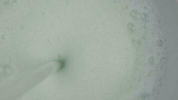 Texture of white soap foam with abstract soap bubbles background. video