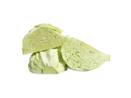 Cut of green cabbage, transparent background png