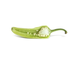 sliced green hot chili peppers transparent background png