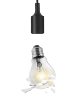 Broken light bulb, transparent background png