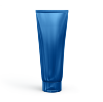Blue plastic cosmetic tube for cream or gel mockup transparent background png