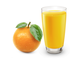 vers oranje sap met fruit, transparant achtergrond png
