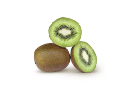 mûr entier kiwi fruit et moitié kiwi fruit, transparent Contexte png