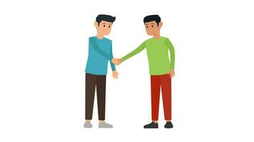 two people shaking hands animation footage video