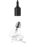 Broken light bulb, transparent background png