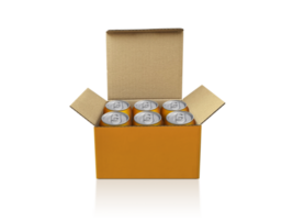 Box with cans, transparent background png