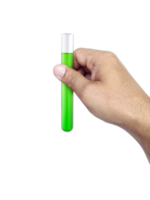 chemisch test buis in hand- transparant achtergrond png