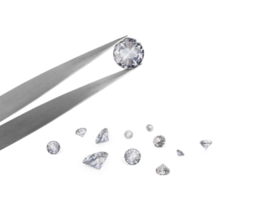 diamant in pincet, transparant achtergrond png