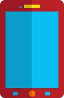 Red and blue smartphone in flat style. vector