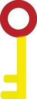 Flat style red and yellow key on white background. vector