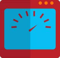 Red and blue voltmeter for measurement voltage. vector