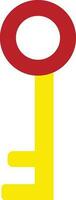 Flat style red and yellow key on white background. vector