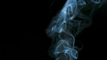 Abstract smoke rises up in beautiful swirls on a black background video