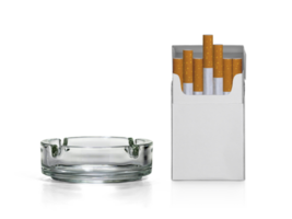 Cigarette pack, ashtray, transparent background png