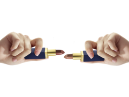 Woman holding lipstick, transparent background png