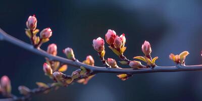 blurres flower bud copy space background, AI Generated photo