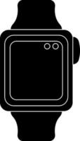 Black digital watch in flat style. vector