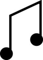 Black music note on white background. vector