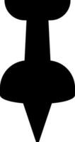 Black push pin on white background. vector