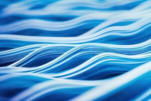 Abstract Blue Wavy Smooth Lines Background . . photo