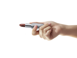 Woman holding lipstick, transparent background png