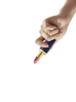 Woman holding lipstick, transparent background png