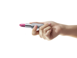 Woman holding lipstick, transparent background png