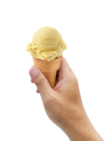 une homme main en portant la glace crème transparent Contexte png