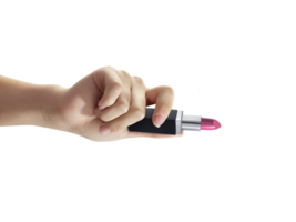 Woman holding lipstick, transparent background png