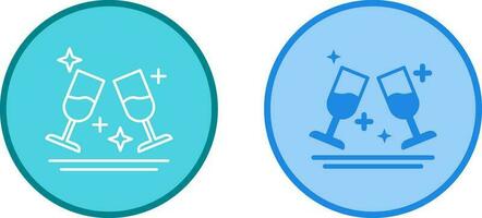 Two Glasses Romantic Vector Icon