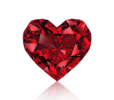 Red heart shaped diamond. on transparent background png