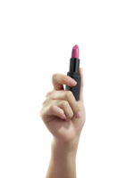 vrouw Holding lippenstift, transparant achtergrond png