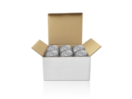 Box with cans, transparent background png