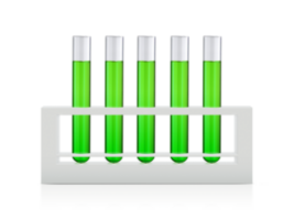 Green liquids in test tubes, transparent background png